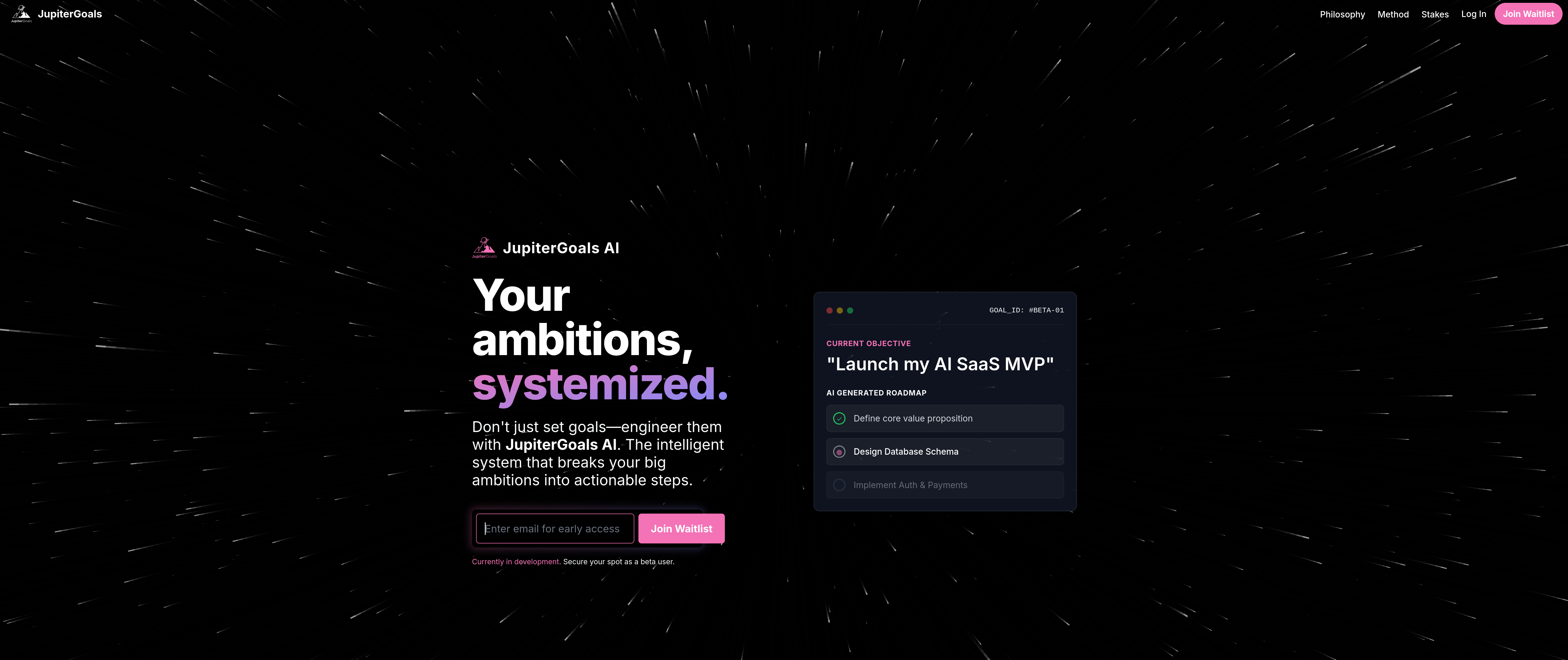 JupiterGoals Desktop View